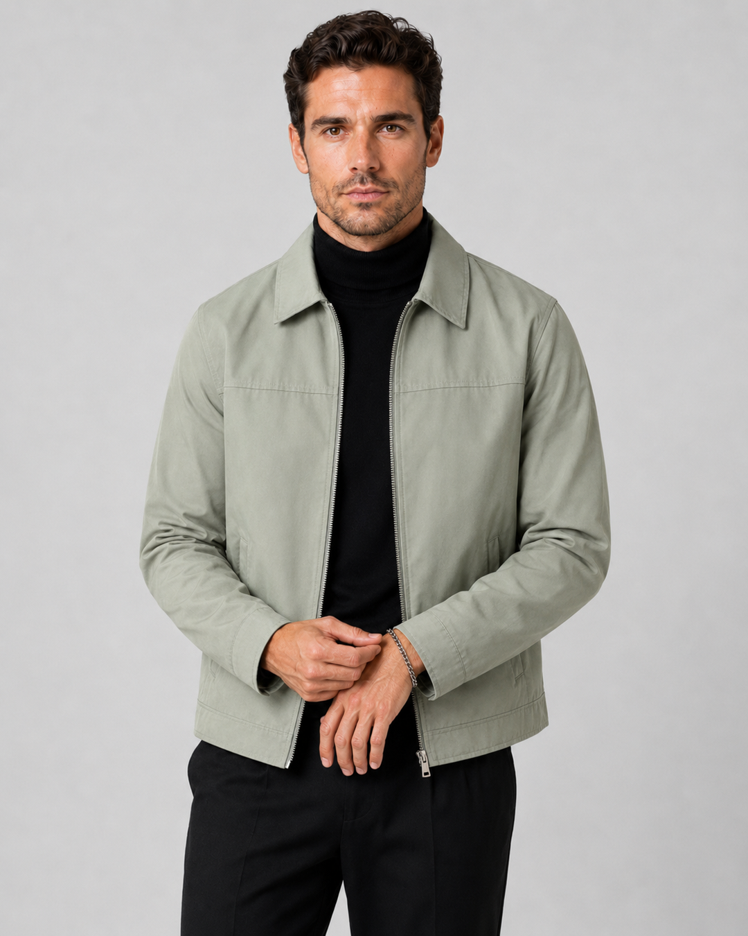 Herren Klassische Zip Harrington Jacke