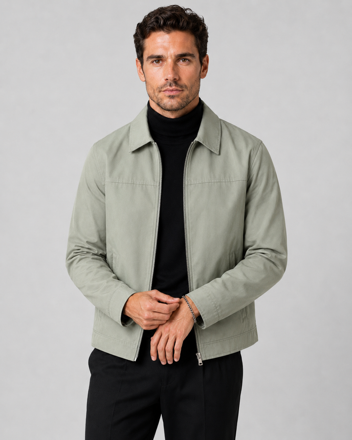 Herren Klassische Zip Harrington Jacke