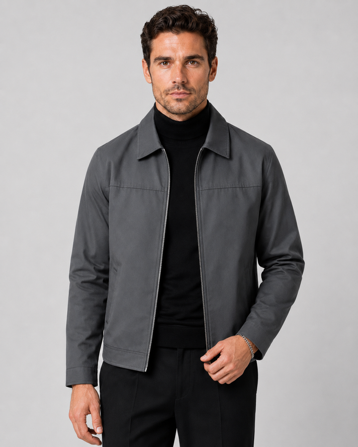 Herren Klassische Zip Harrington Jacke
