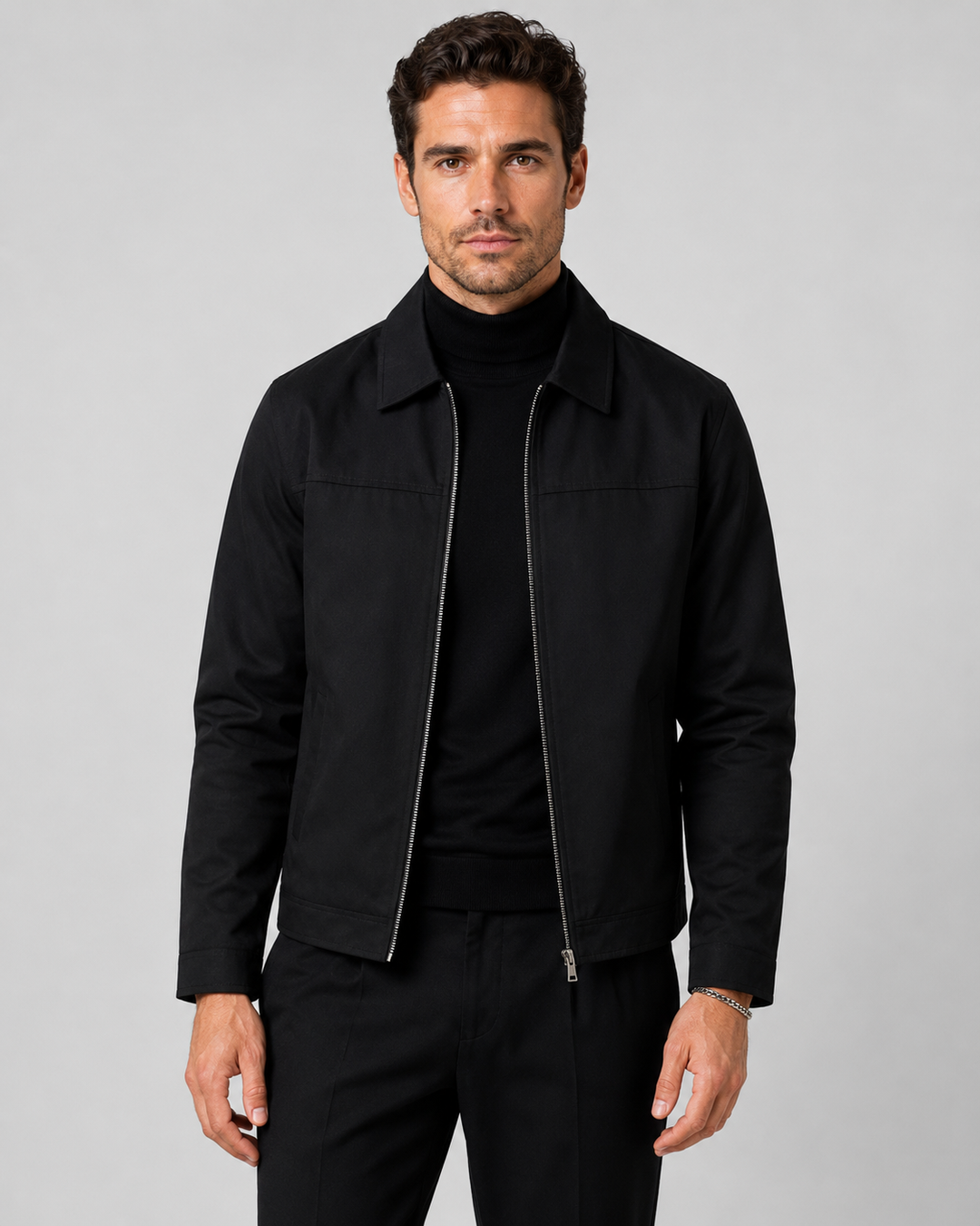 Herren Klassische Zip Harrington Jacke