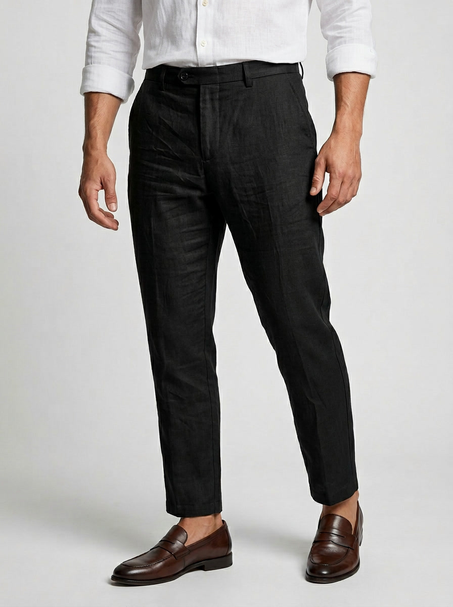 Pantalon fuselé en lin pour homme – Coupe estivale respirante