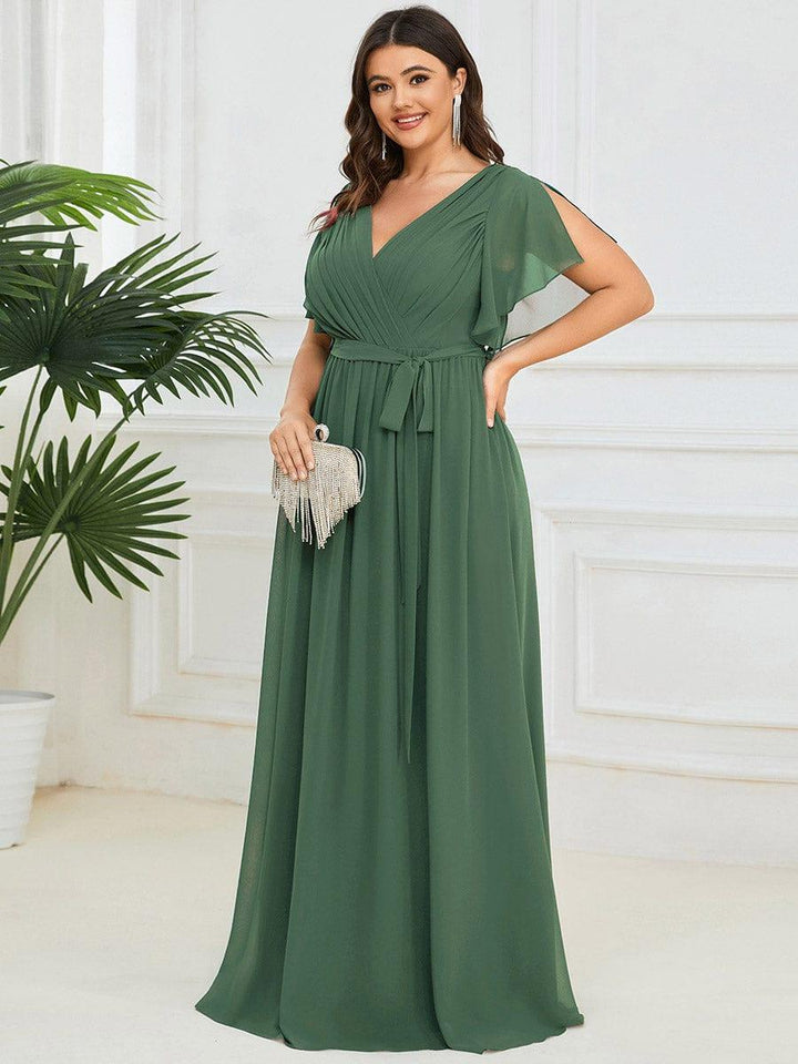 Dame | Abendkleid Damen Maxi A-Linie Elegant - Chiffon