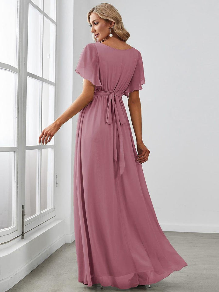 Dame | Abendkleid Damen Maxi A-Linie Elegant - Chiffon