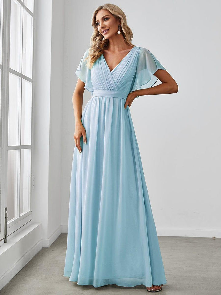 Dame | Abendkleid Damen Maxi A-Linie Elegant - Chiffon