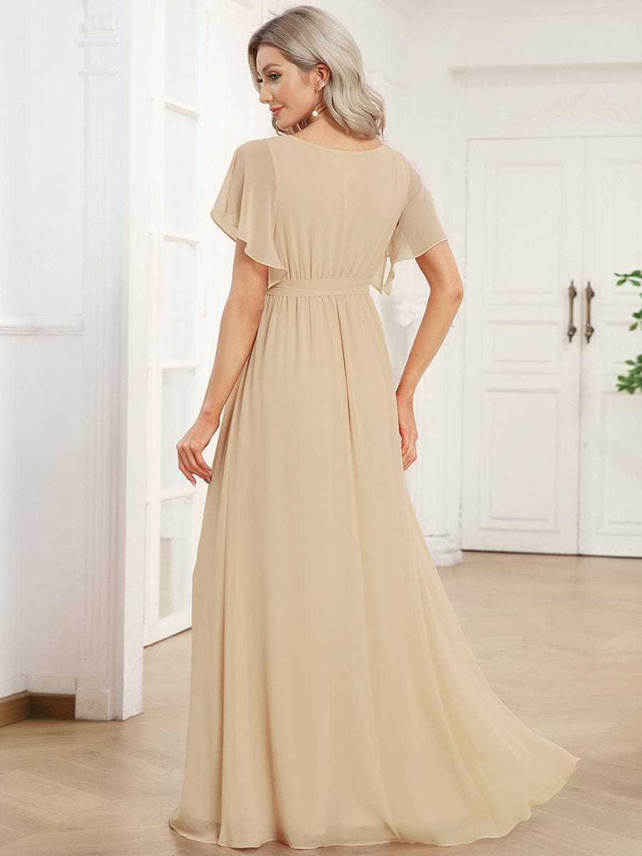 Dame | Abendkleid Damen Maxi A-Linie Elegant - Chiffon