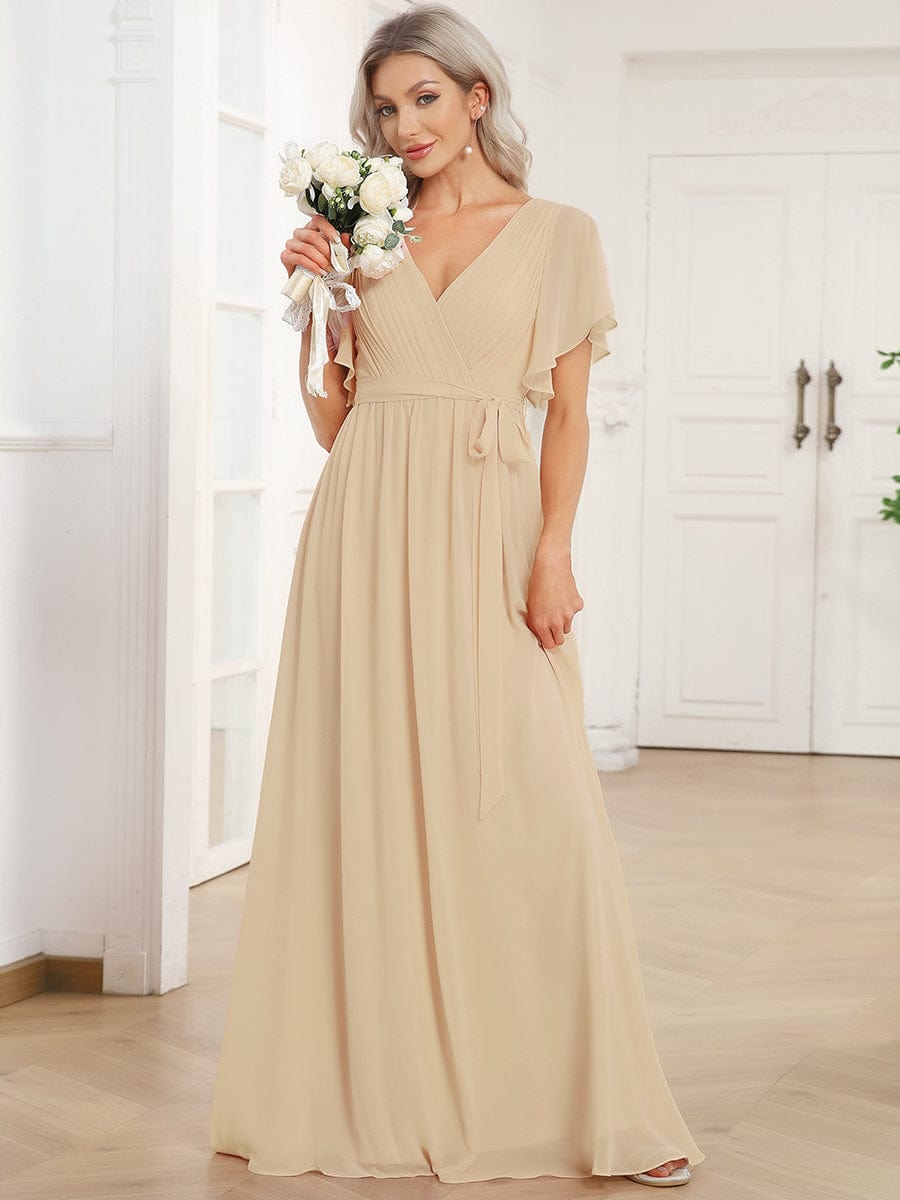 Dame | Abendkleid Damen Maxi A-Linie Elegant - Chiffon