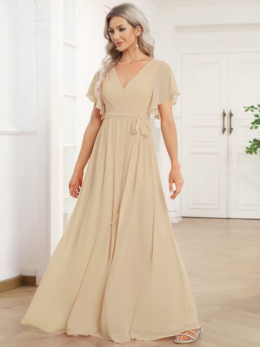 Dame | Abendkleid Damen Maxi A-Linie Elegant - Chiffon