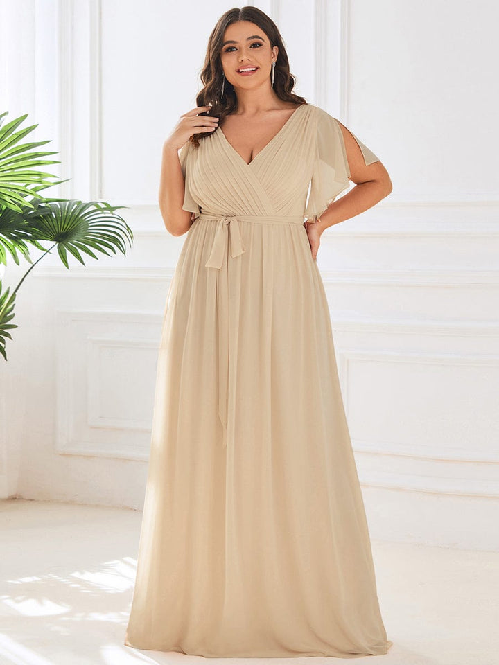Dame | Abendkleid Damen Maxi A-Linie Elegant - Chiffon