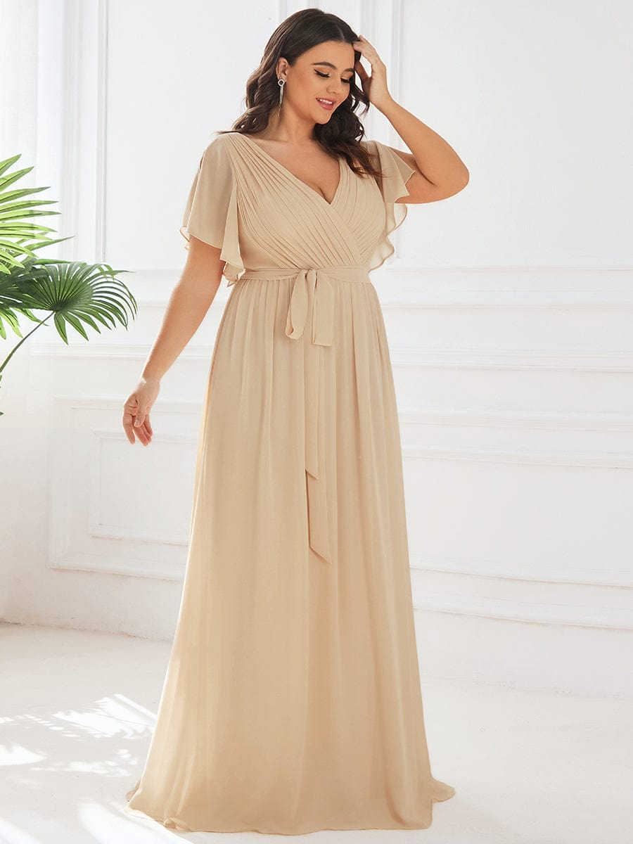 Dame | Abendkleid Damen Maxi A-Linie Elegant - Chiffon