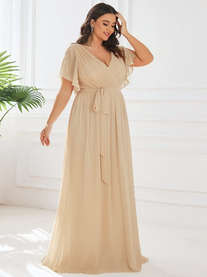 Dame | Abendkleid Damen Maxi A-Linie Elegant - Chiffon