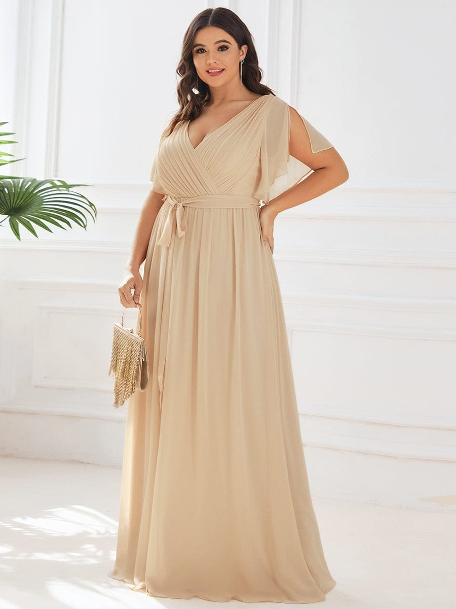 Dame | Abendkleid Damen Maxi A-Linie Elegant - Chiffon