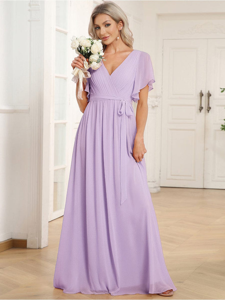Dame | Abendkleid Damen Maxi A-Linie Elegant - Chiffon