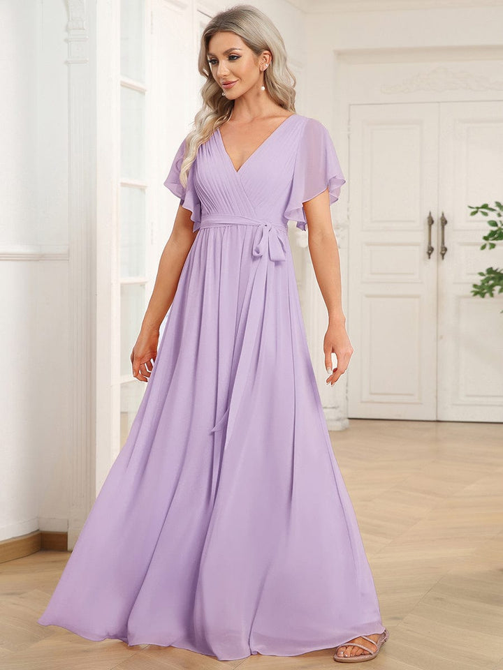 Dame | Abendkleid Damen Maxi A-Linie Elegant - Chiffon