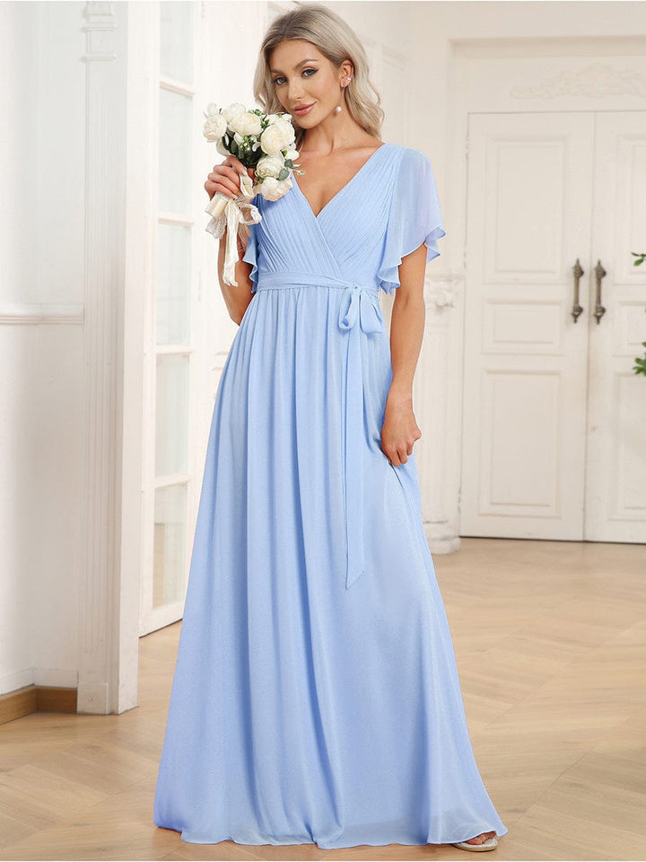 Dame | Abendkleid Damen Maxi A-Linie Elegant - Chiffon