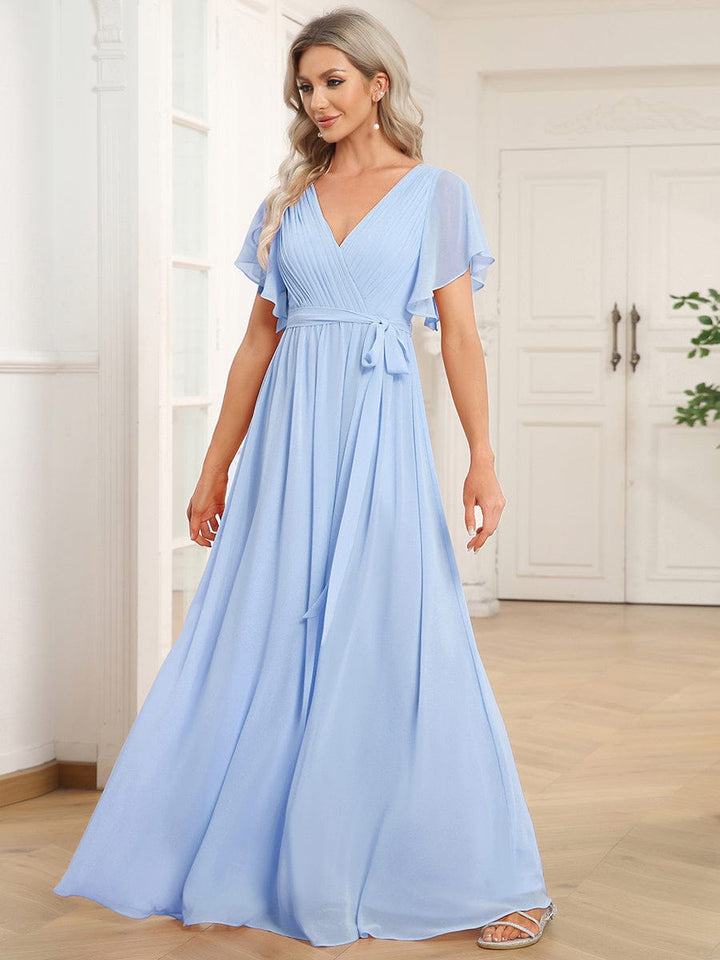 Dame | Abendkleid Damen Maxi A-Linie Elegant - Chiffon