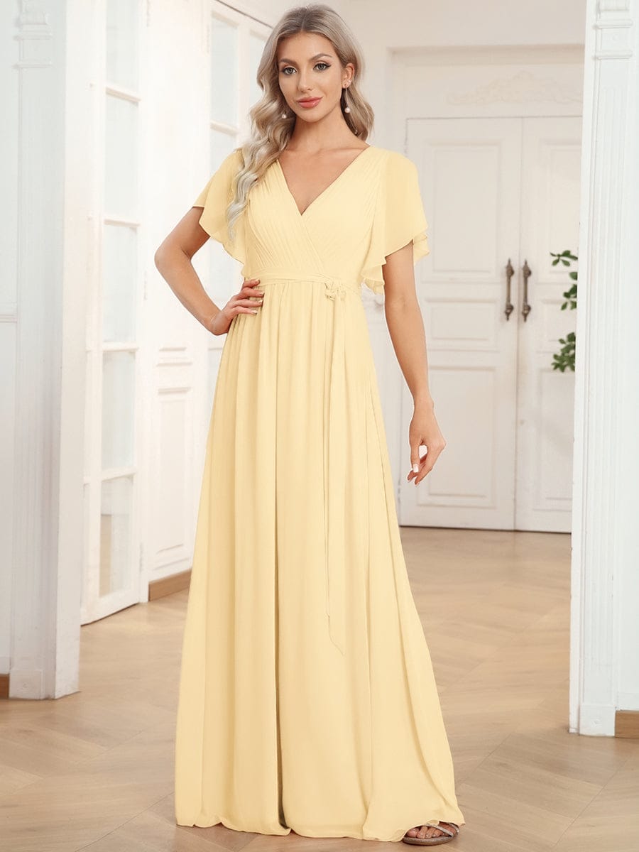 Dame | Abendkleid Damen Maxi A-Linie Elegant - Chiffon