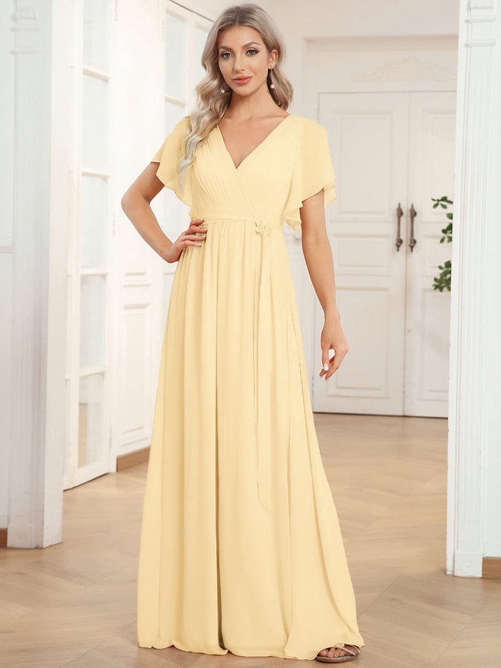 Dame | Abendkleid Damen Maxi A-Linie Elegant - Chiffon
