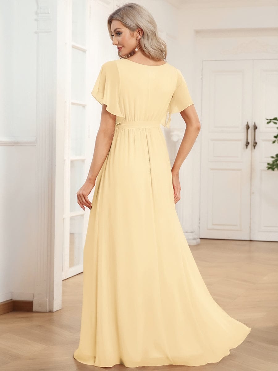 Dame | Abendkleid Damen Maxi A-Linie Elegant - Chiffon