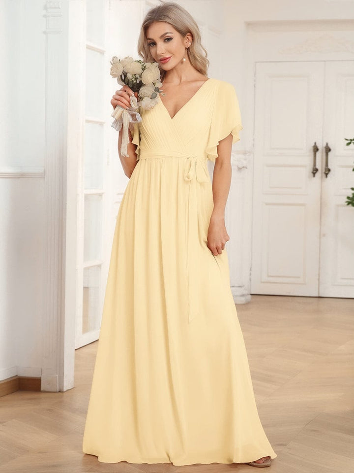 Dame | Abendkleid Damen Maxi A-Linie Elegant - Chiffon