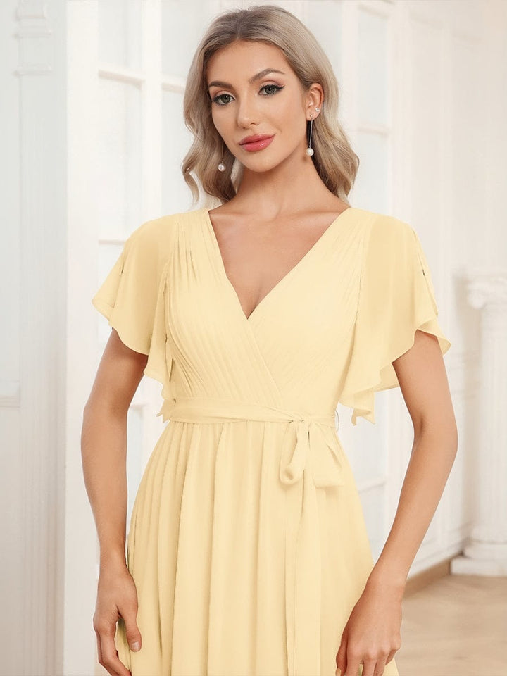 Dame | Abendkleid Damen Maxi A-Linie Elegant - Chiffon