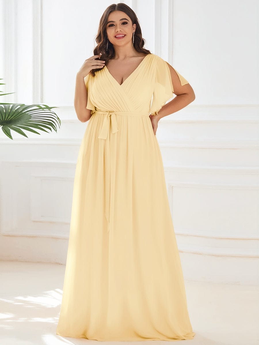 Dame | Abendkleid Damen Maxi A-Linie Elegant - Chiffon