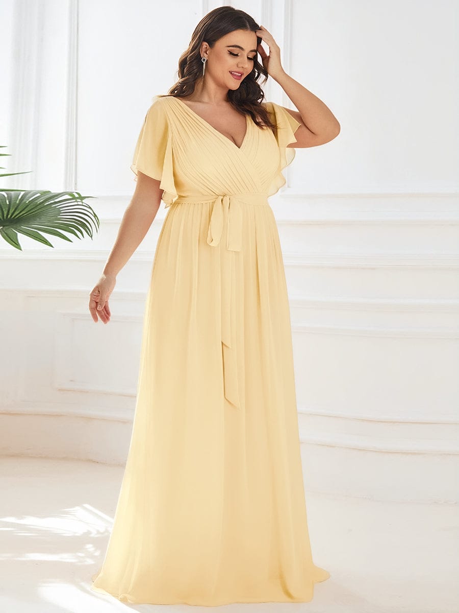 Dame | Abendkleid Damen Maxi A-Linie Elegant - Chiffon