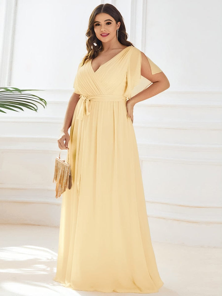 Dame | Abendkleid Damen Maxi A-Linie Elegant - Chiffon