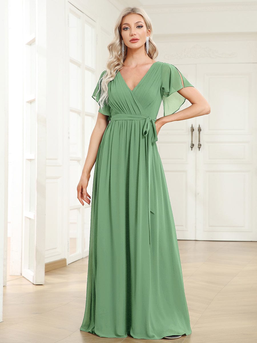 Dame | Abendkleid Damen Maxi A-Linie Elegant - Chiffon