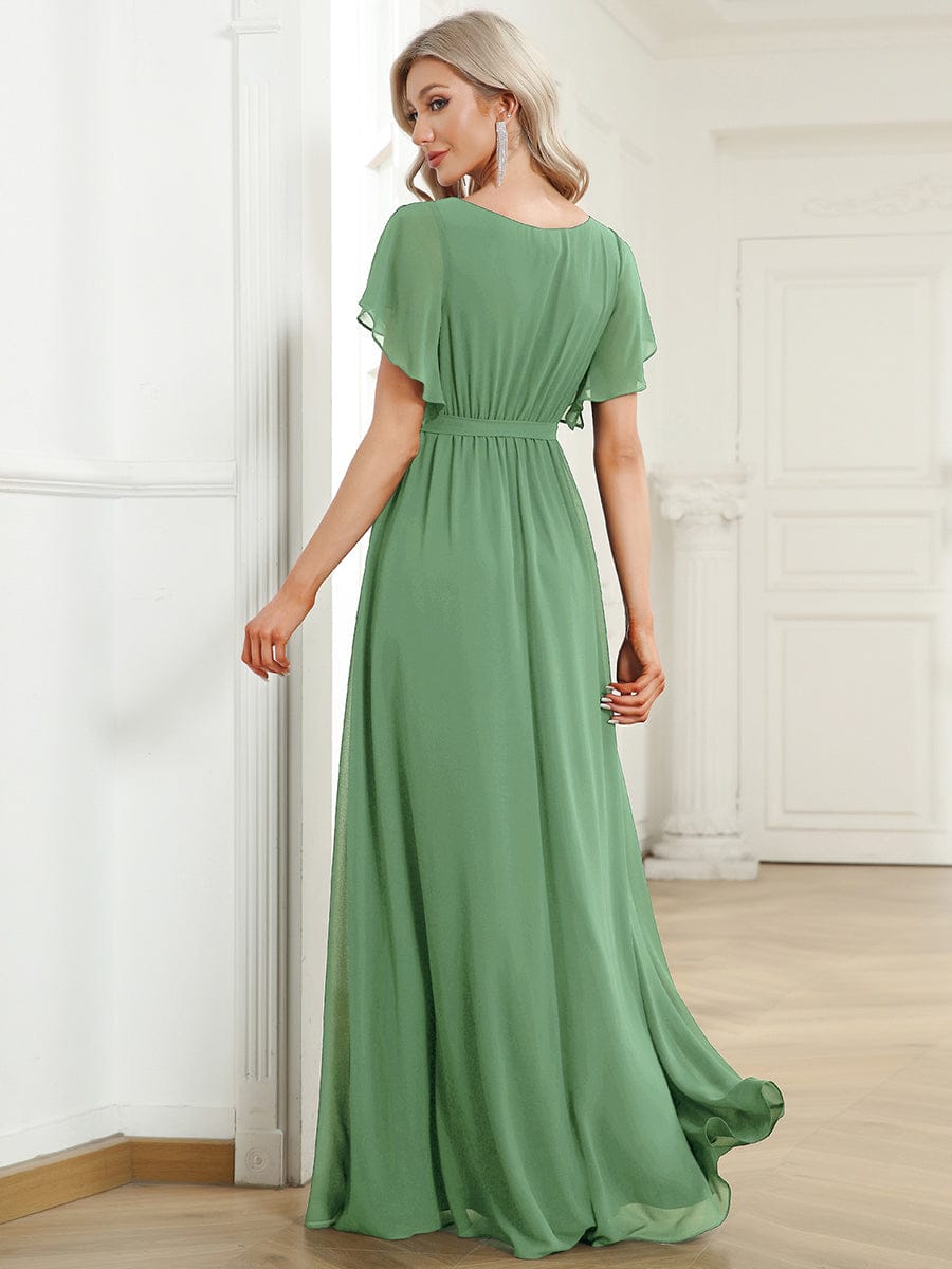 Dame | Abendkleid Damen Maxi A-Linie Elegant - Chiffon