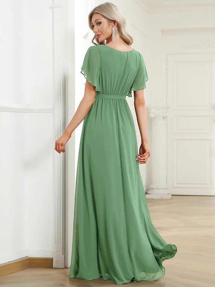 Dame | Abendkleid Damen Maxi A-Linie Elegant - Chiffon