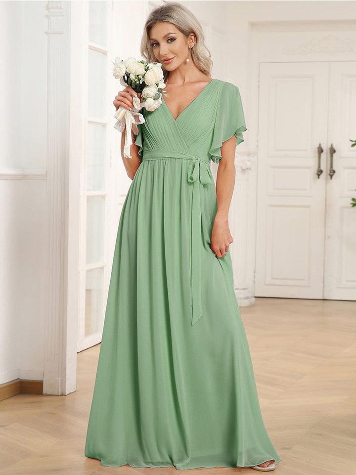 Dame | Abendkleid Damen Maxi A-Linie Elegant - Chiffon
