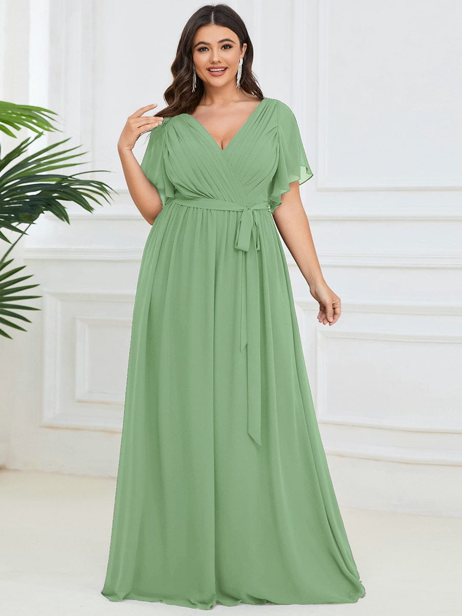 Dame | Abendkleid Damen Maxi A-Linie Elegant - Chiffon