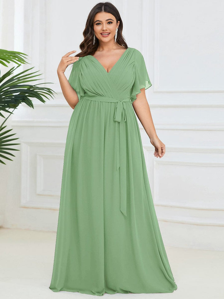 Dame | Abendkleid Damen Maxi A-Linie Elegant - Chiffon