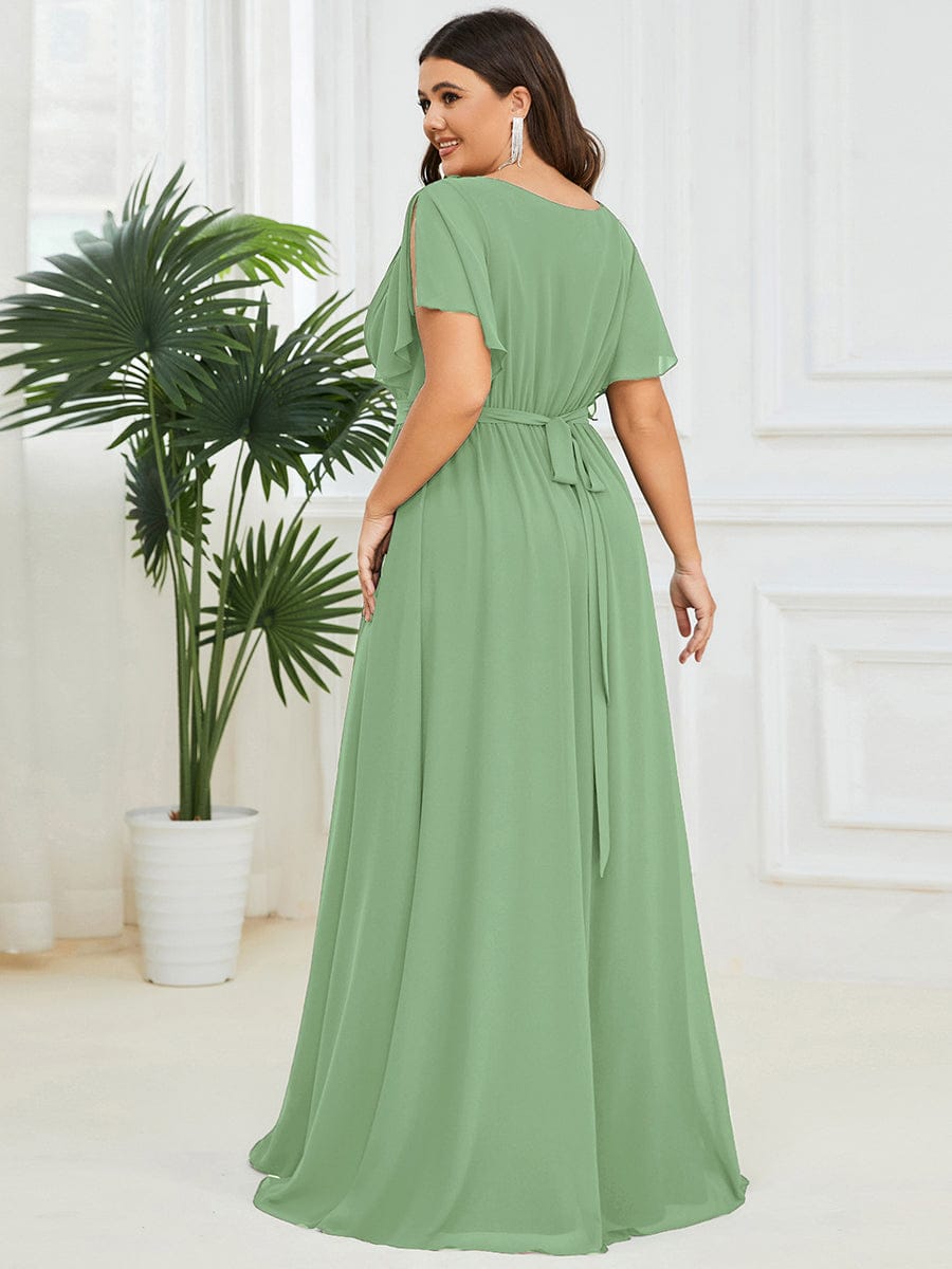 Dame | Abendkleid Damen Maxi A-Linie Elegant - Chiffon