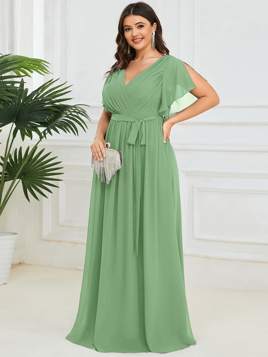Dame | Abendkleid Damen Maxi A-Linie Elegant - Chiffon