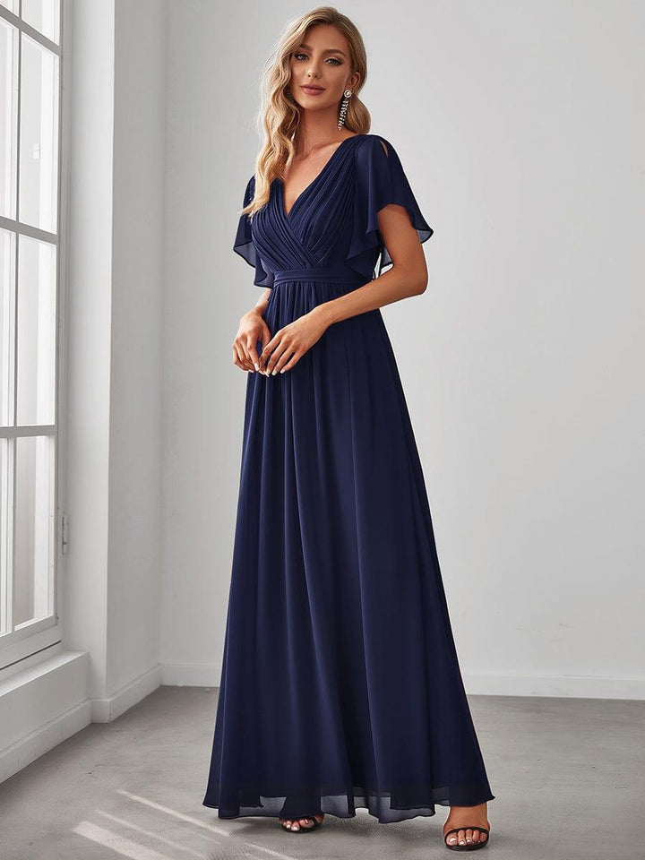 Dame | Abendkleid Damen Maxi A-Linie Elegant - Chiffon