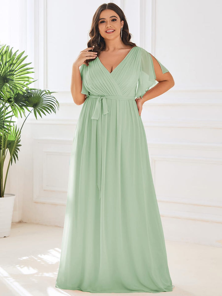 Dame | Abendkleid Damen Maxi A-Linie Elegant - Chiffon