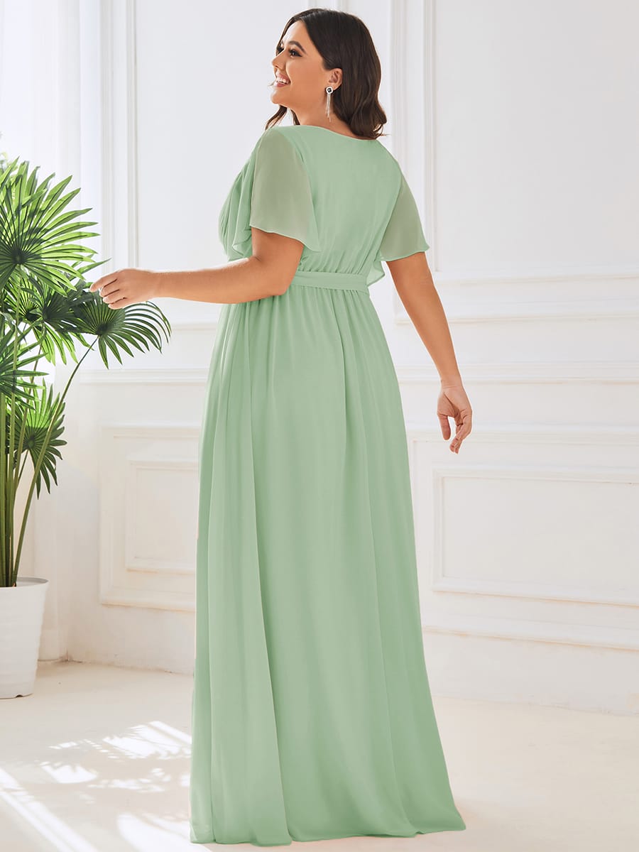 Dame | Abendkleid Damen Maxi A-Linie Elegant - Chiffon