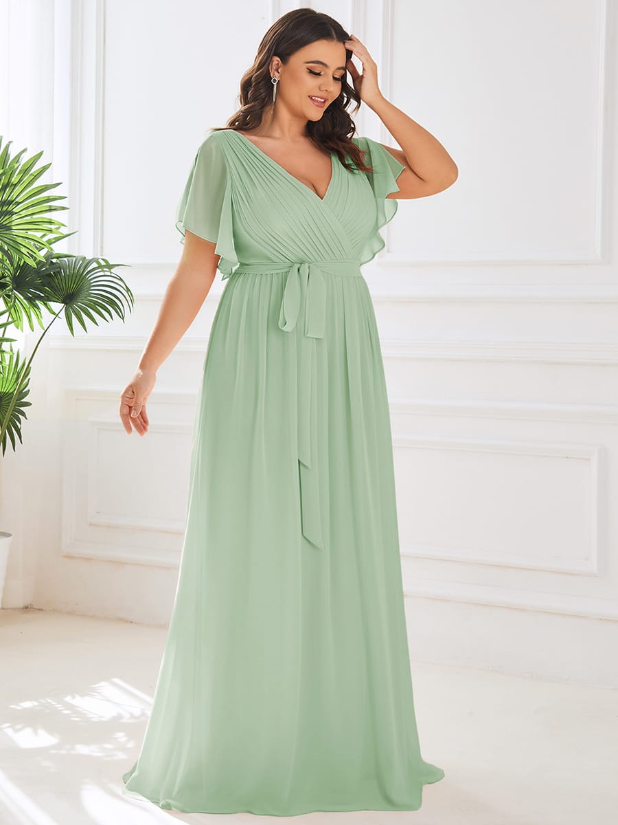 Dame | Abendkleid Damen Maxi A-Linie Elegant - Chiffon