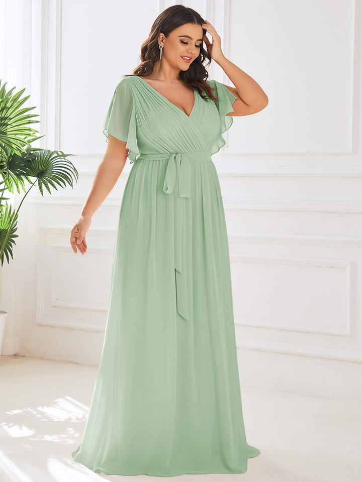 Dame | Abendkleid Damen Maxi A-Linie Elegant - Chiffon