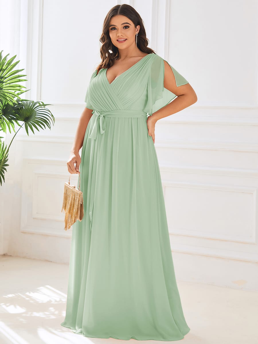 Dame | Abendkleid Damen Maxi A-Linie Elegant - Chiffon