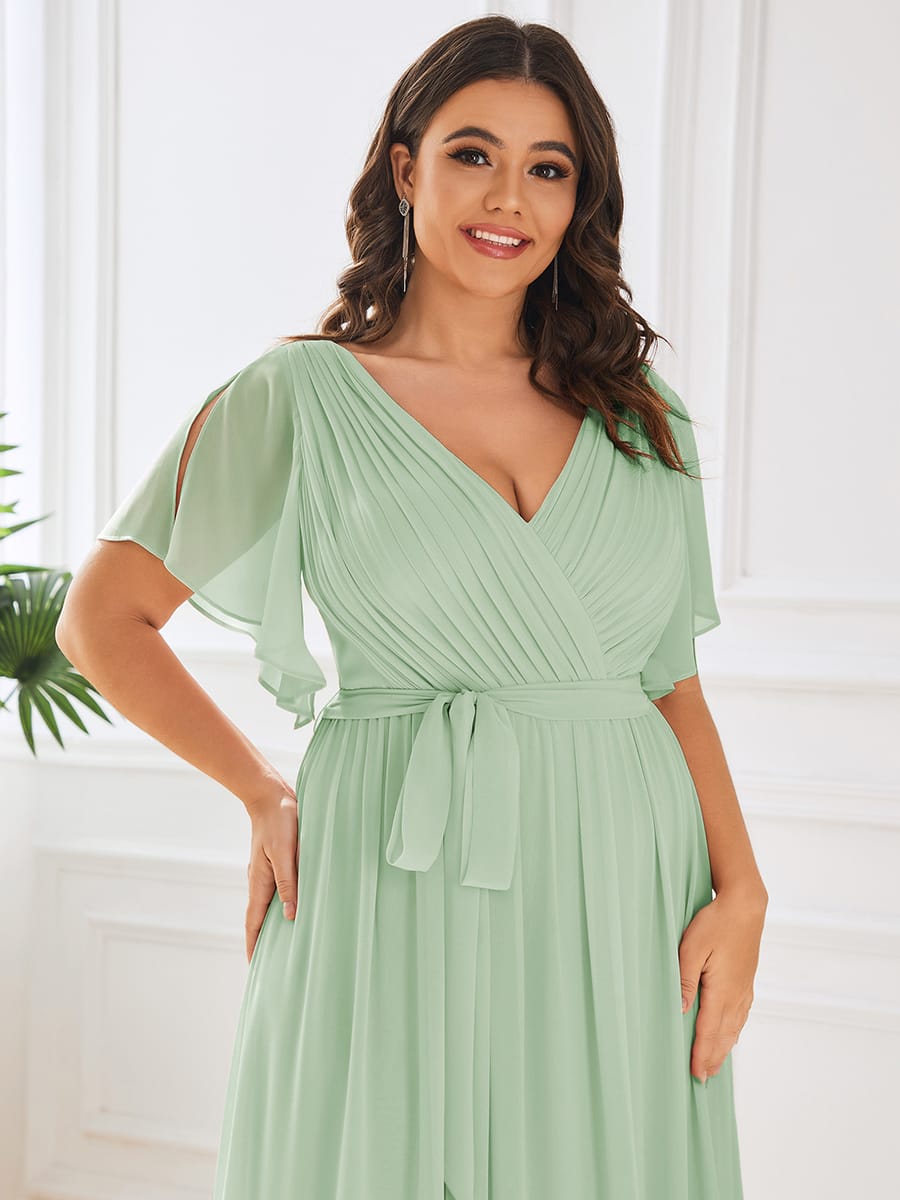 Dame | Abendkleid Damen Maxi A-Linie Elegant - Chiffon