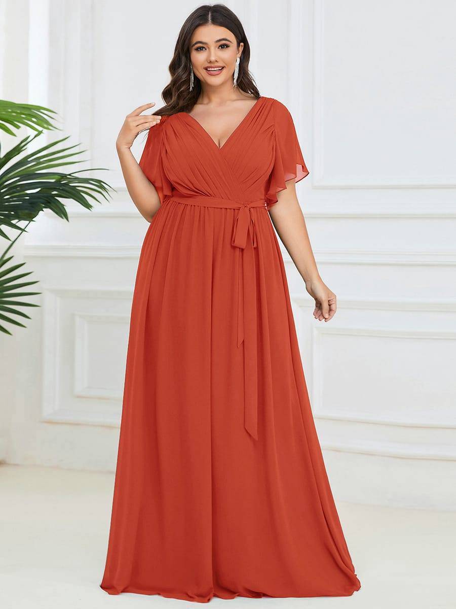 Dame | Abendkleid Damen Maxi A-Linie Elegant - Chiffon