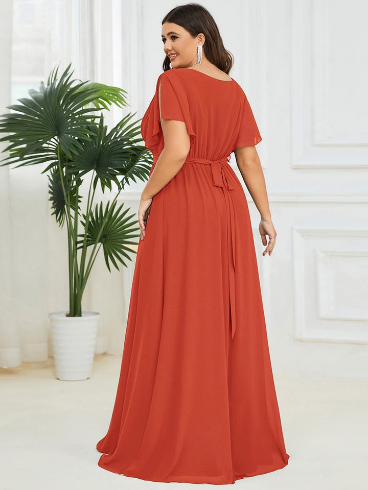 Dame | Abendkleid Damen Maxi A-Linie Elegant - Chiffon