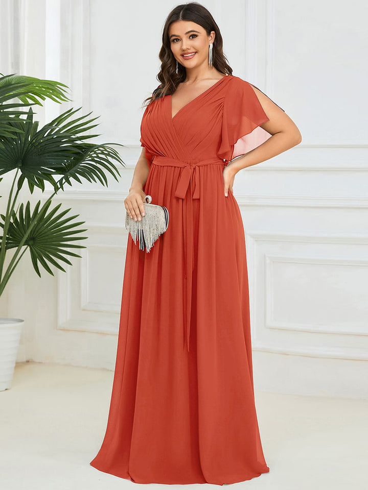 Dame | Abendkleid Damen Maxi A-Linie Elegant - Chiffon