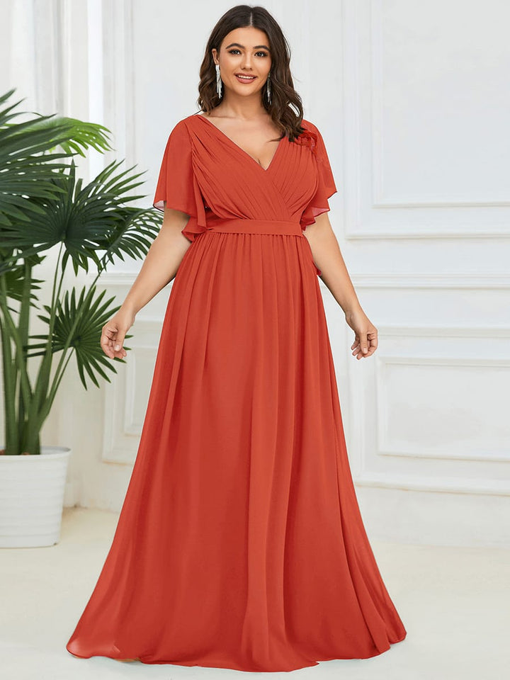 Dame | Abendkleid Damen Maxi A-Linie Elegant - Chiffon