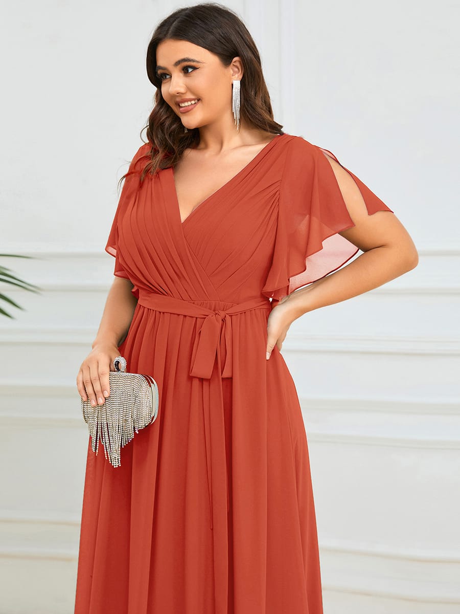 Dame | Abendkleid Damen Maxi A-Linie Elegant - Chiffon