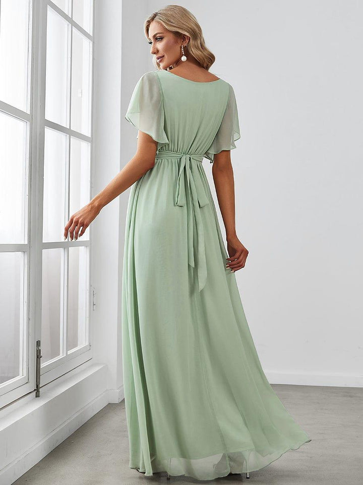 Dame | Abendkleid Damen Maxi A-Linie Elegant - Chiffon