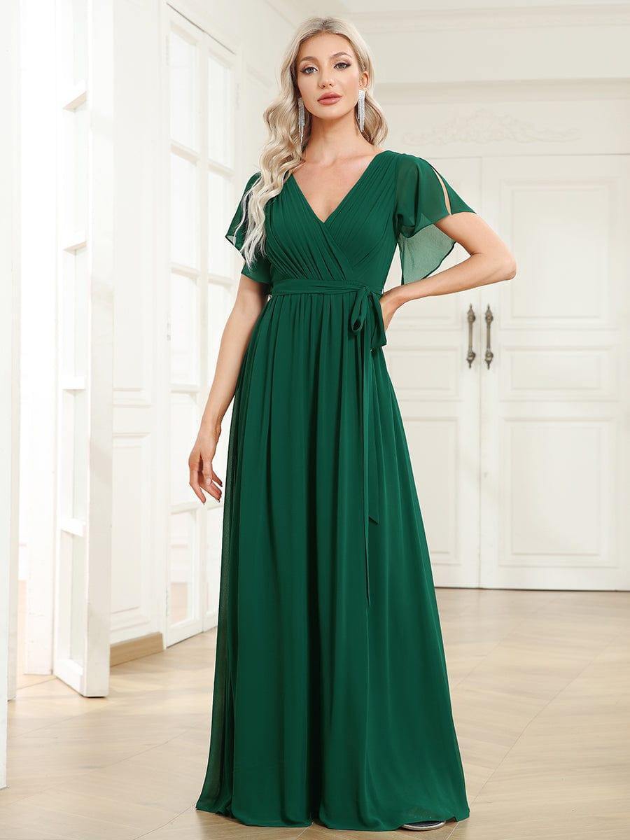 Dame | Abendkleid Damen Maxi A-Linie Elegant - Chiffon
