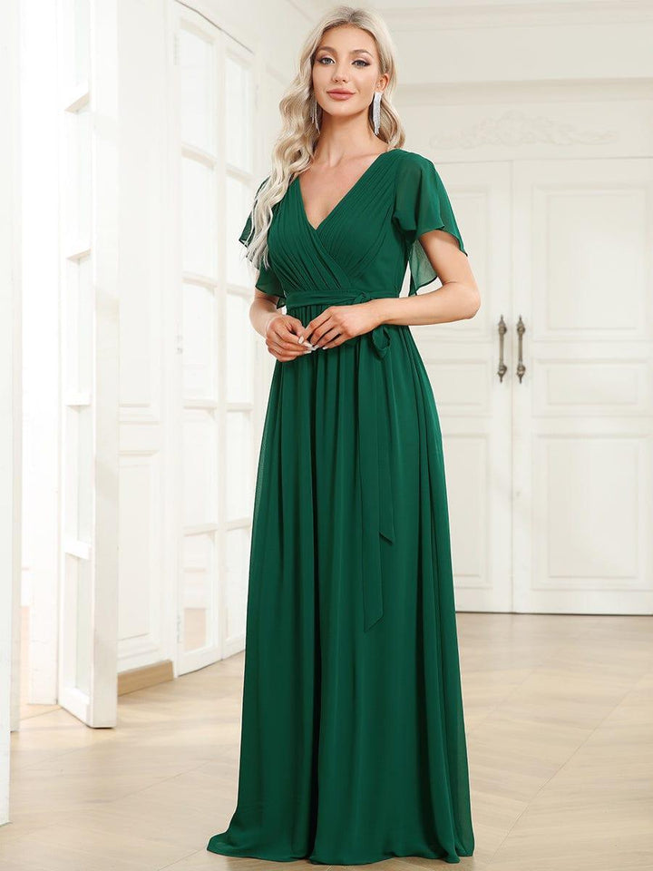 Dame | Abendkleid Damen Maxi A-Linie Elegant - Chiffon